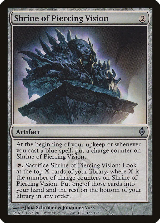 2011 New Phyrexia Shrine of Piercing Vision #156 uncommon card image