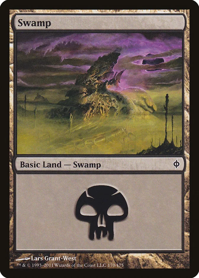 2011 New Phyrexia Swamp common #170 common card image