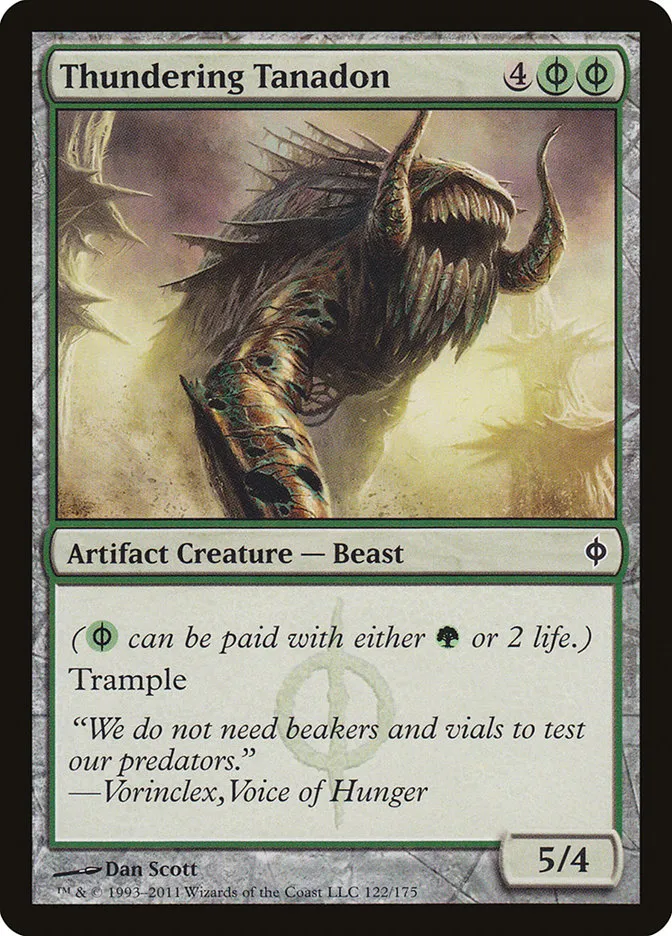 2011 New Phyrexia Thundering Tanadon common #122 common card image