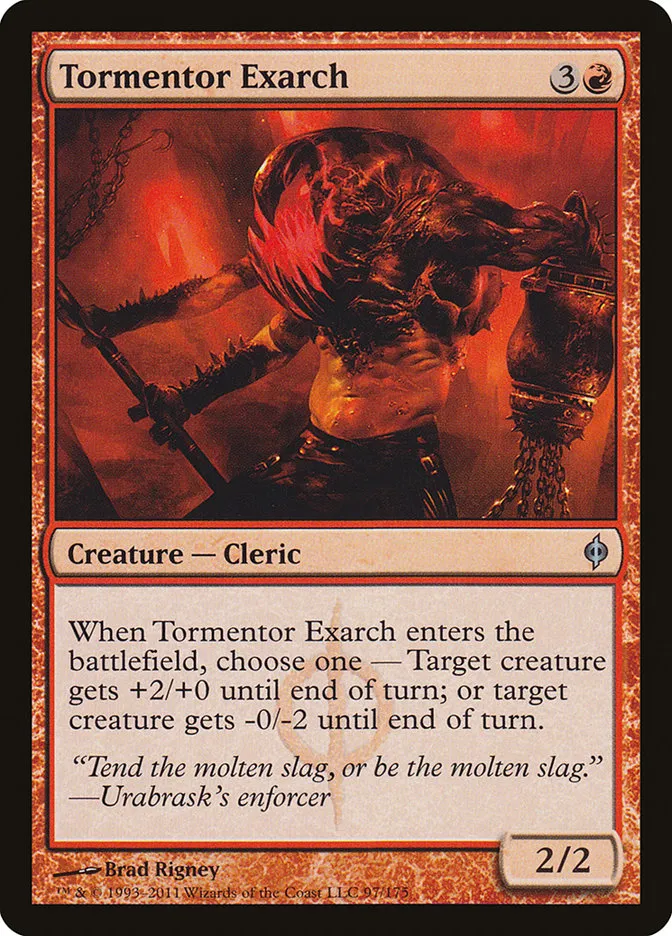 2011 New Phyrexia Tormentor Exarch uncommon #97 uncommon card image