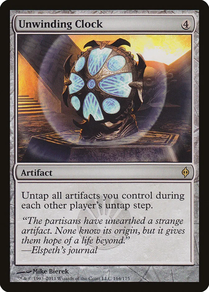 2011 New Phyrexia Unwinding Clock [Foil] rare #164 rare card image