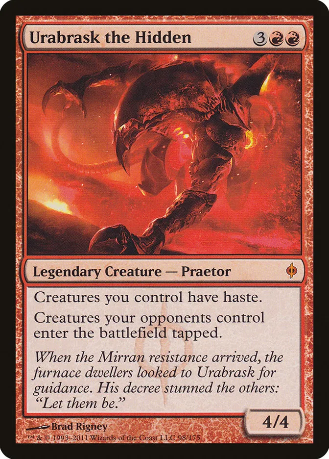 2011 New Phyrexia Urabrask the Hidden #98 mythic card image
