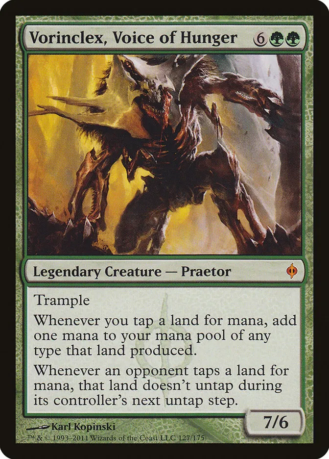 2011 New Phyrexia Vorinclex, Voice of Hunger #127 mythic card image