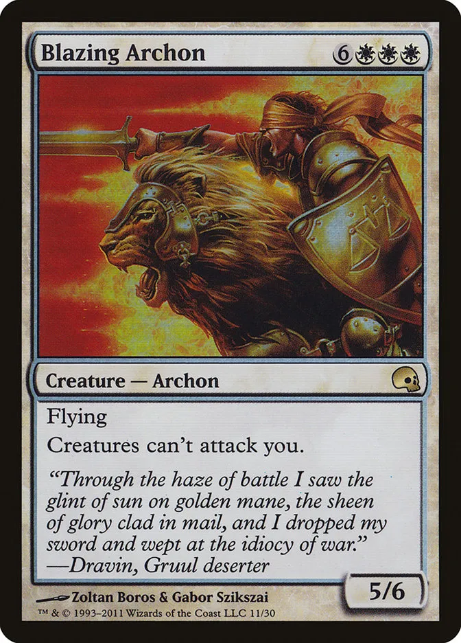 2011 Premium Deck Series: Graveborn Blazing Archon rare #11 rare card image