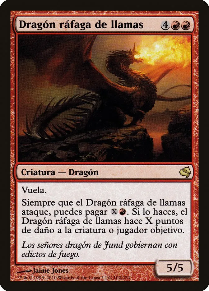 2011 Salvat 2011 Flameblast Dragon rare #102 rare card image