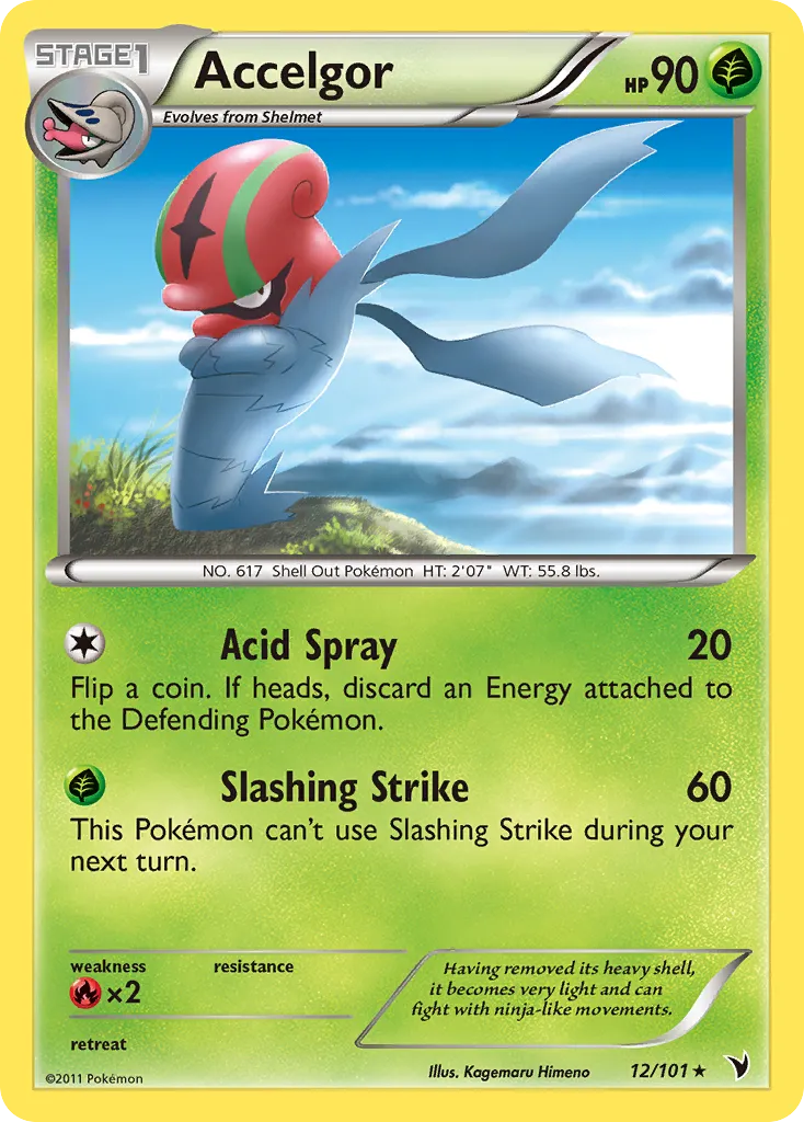 2011 Noble Victories Accelgor Rare #012/101 Rare card image