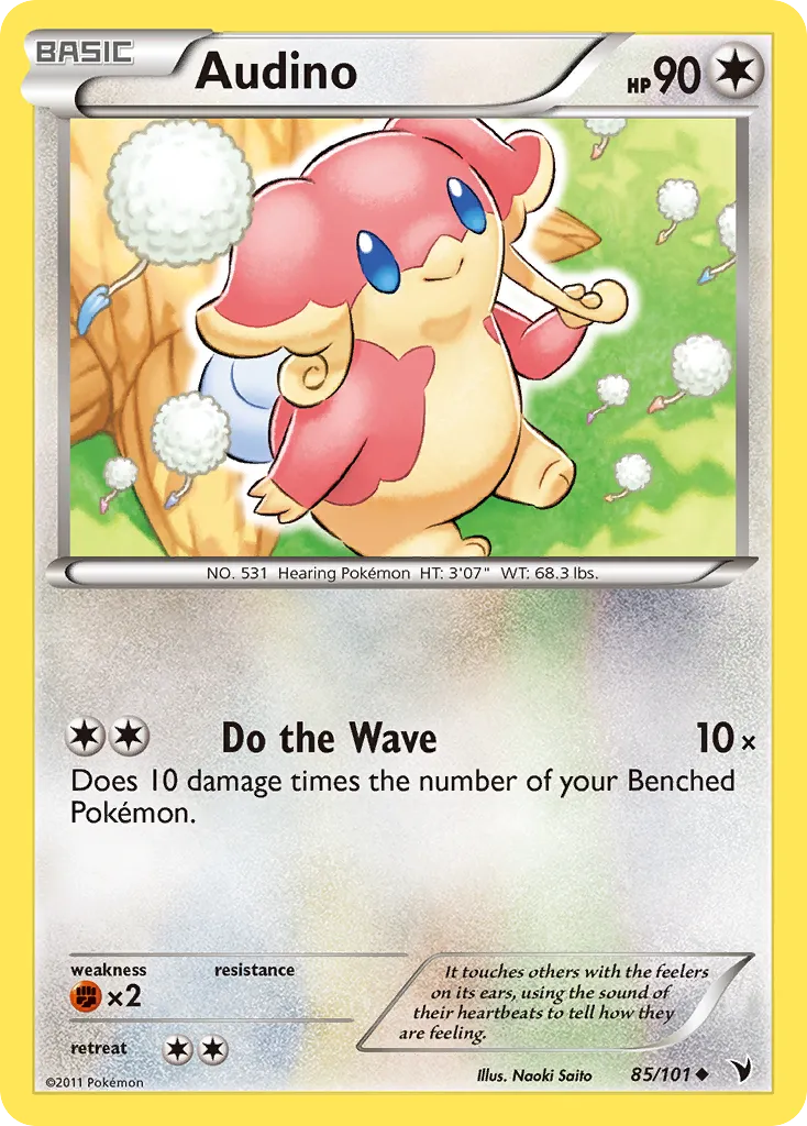 2011 Noble Victories Audino Uncommon #085/101 Uncommon card image
