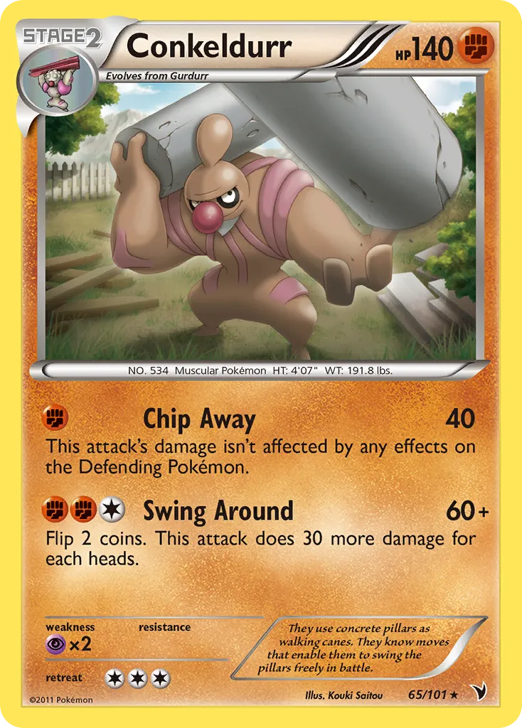 2011 Noble Victories Conkeldurr #065/101 Rare card image