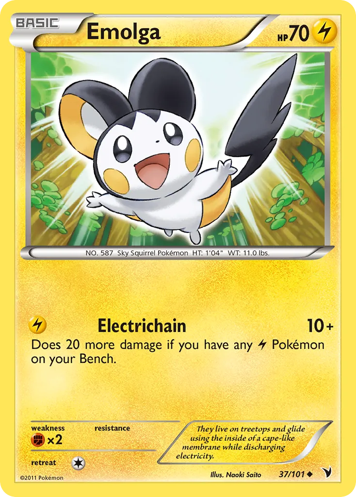 2011 Noble Victories Emolga Uncommon #037/101 Uncommon card image