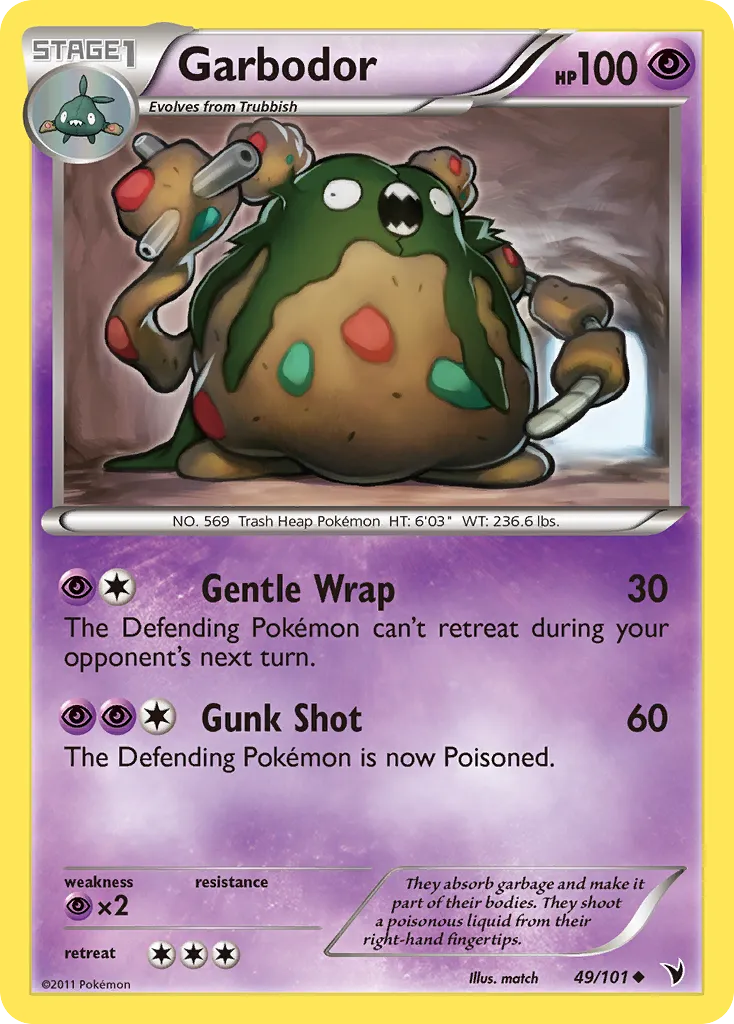 2011 Noble Victories Garbodor Uncommon #049/101 Uncommon card image