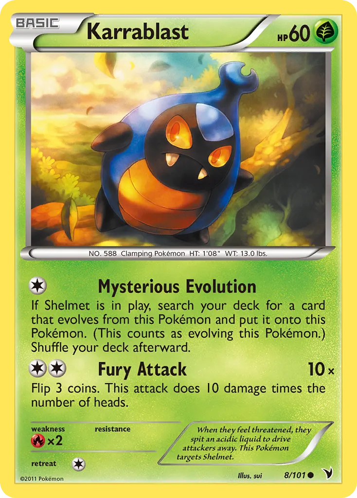 2011 Noble Victories Karrablast Common #008/101 Common card image