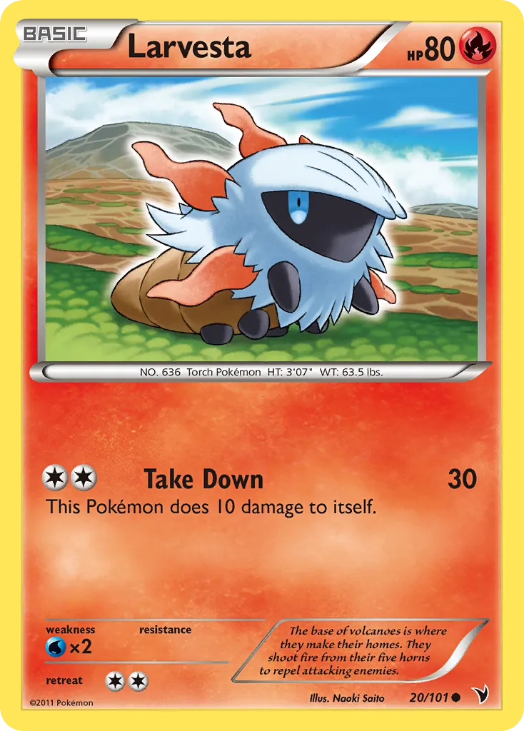 2011 Noble Victories Larvesta #020/101 Common card image