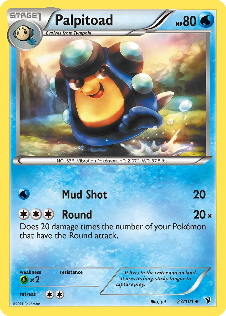 2011 Noble Victories Palpitoad Uncommon #023/101 Uncommon card image