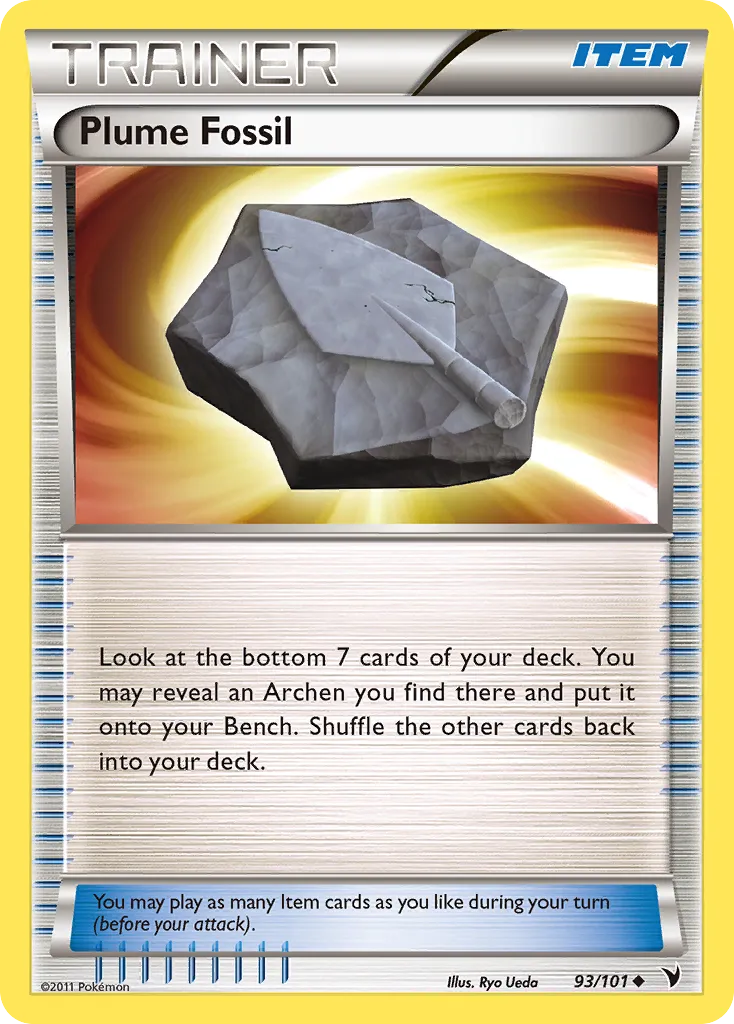 2011 Noble Victories Plume Fossil Uncommon #093/101 Uncommon card image