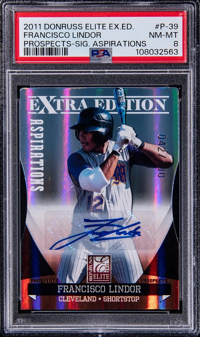 2011 Panini Donruss Elite Extra Edition Francisco Lindor Prospects Signatures Status #P-39 card image