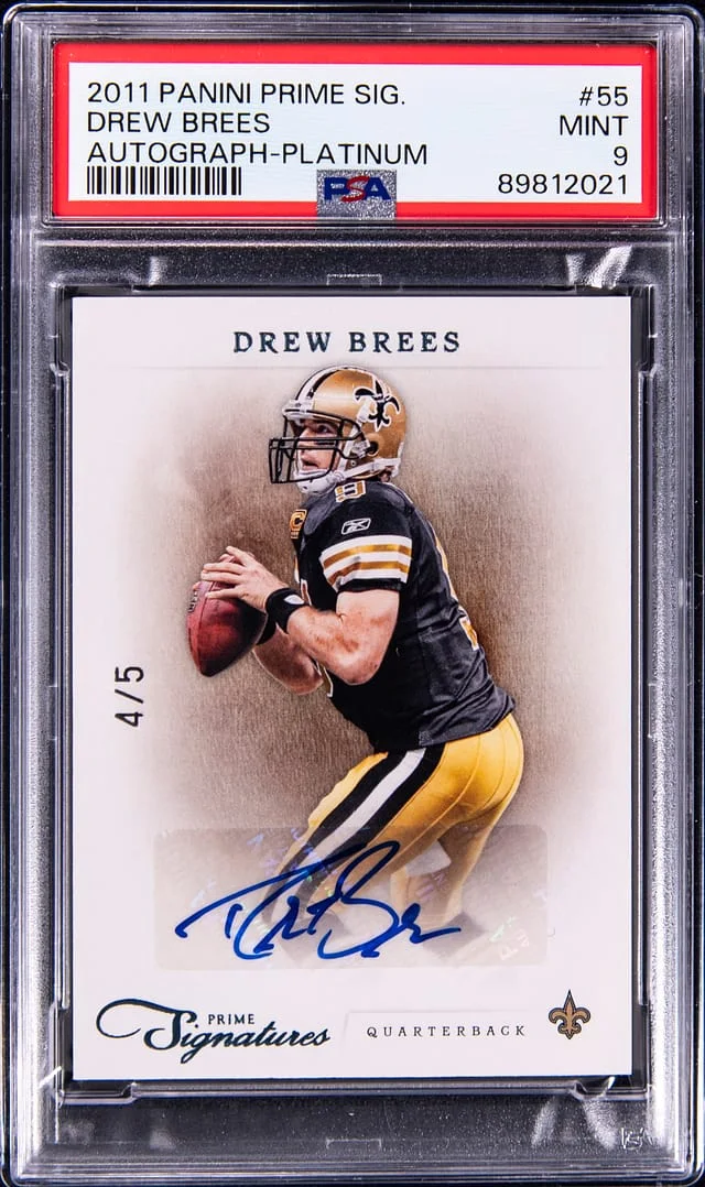 2011 Panini Drew Brees Prime Signature Platinum #55 card image