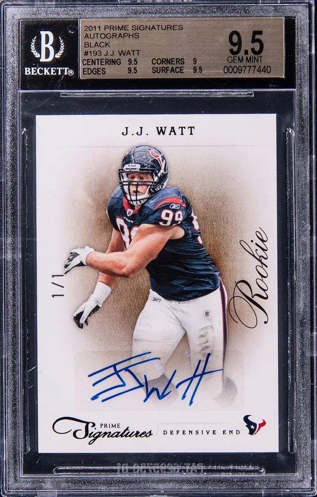 2011 Panini J.J. Watt Prime Signatures Autographs Black #193 card image