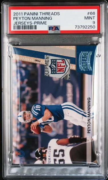 2011 Panini Peyton Manning Threads Jerseys Prime #66 card image