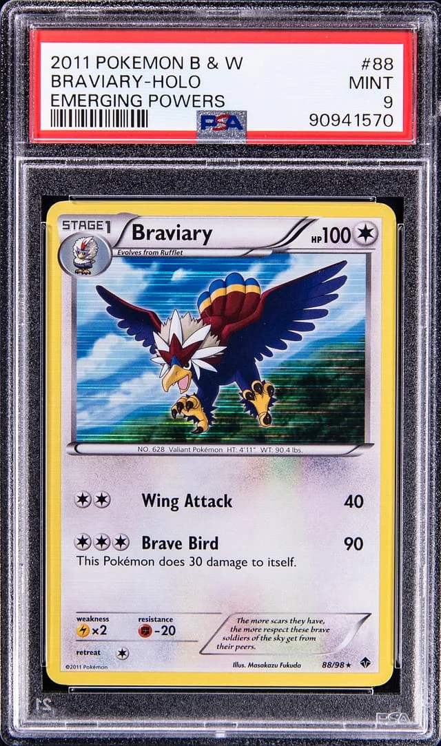 2011 Pokemon Black and White Emerging Powers Rare Holofoil Braviary #88 card image