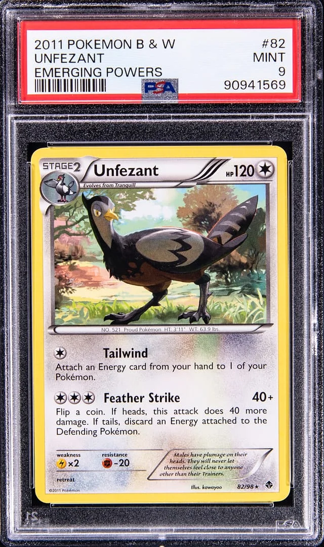 2011 Pokemon Black and White Emerging Powers Unfezant #82 card image