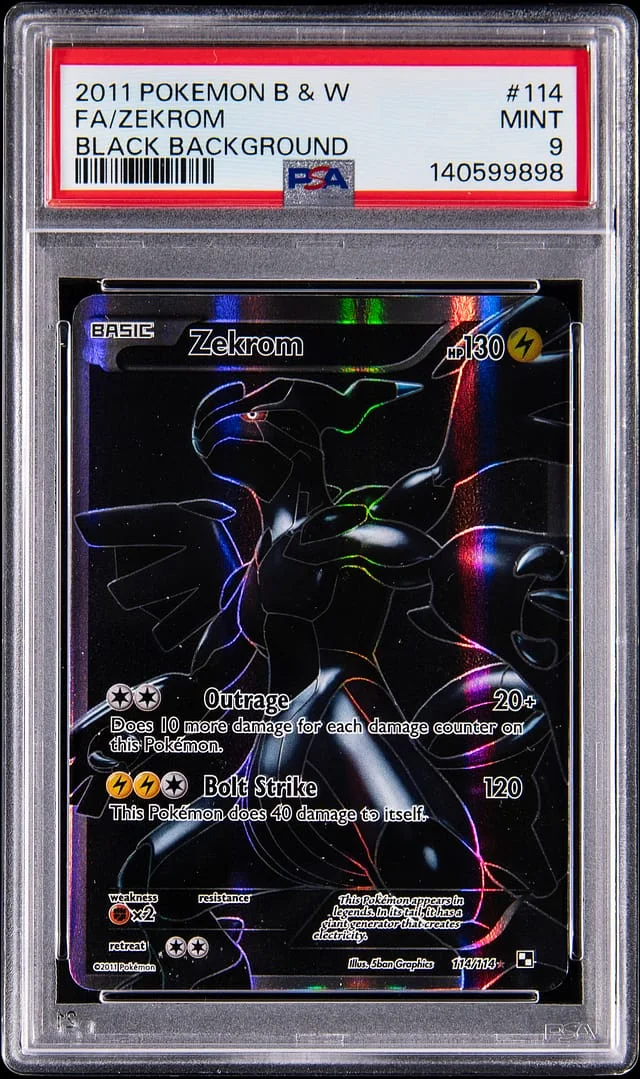 2011 Pokemon Black & White Black Background Full Art Zekrom #114 card image