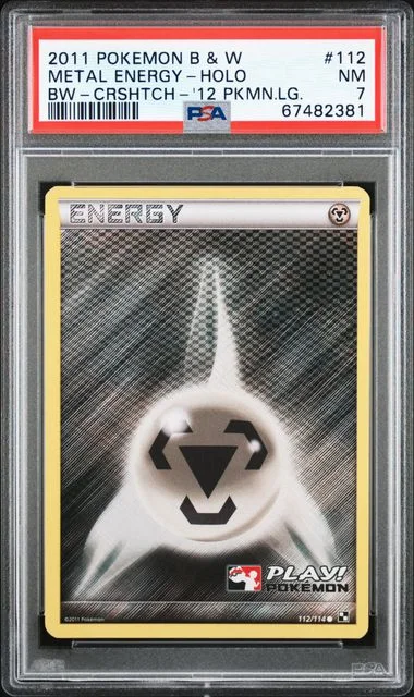 2011 Pokemon Black & White Crosshatch 2012 Pokemon League Holofoil Metal Energy #112 card image