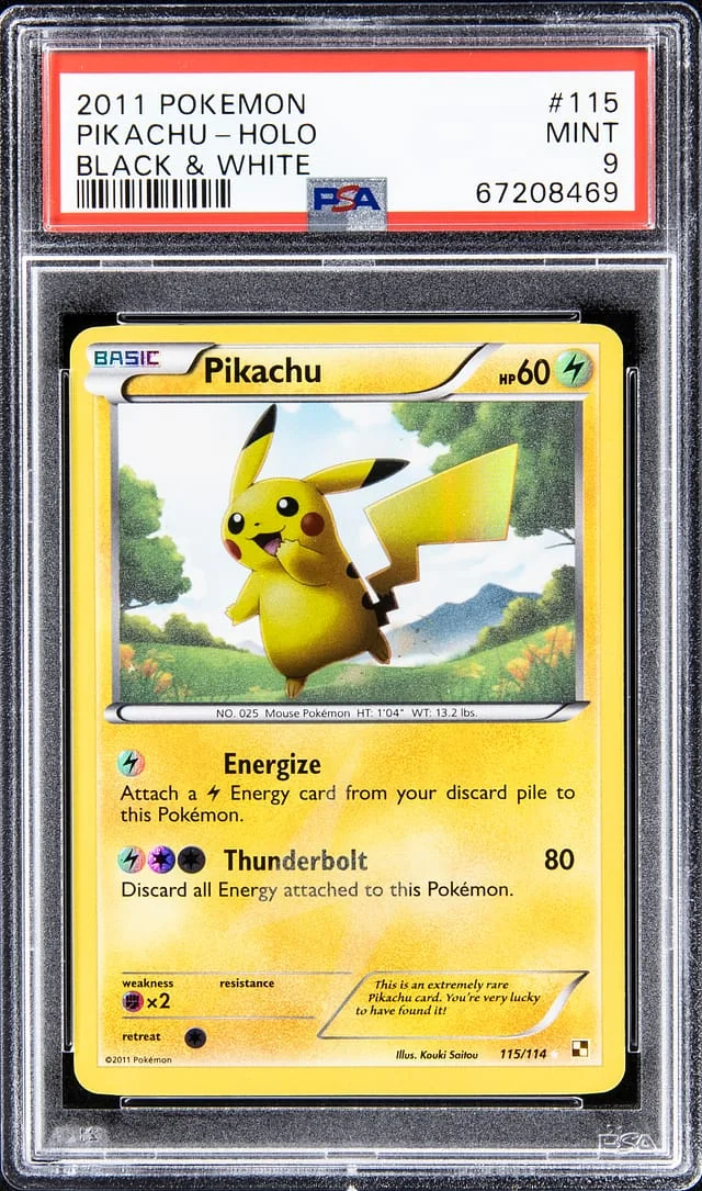 2011 Pokemon Black & White Holo Pikachu #115 card image