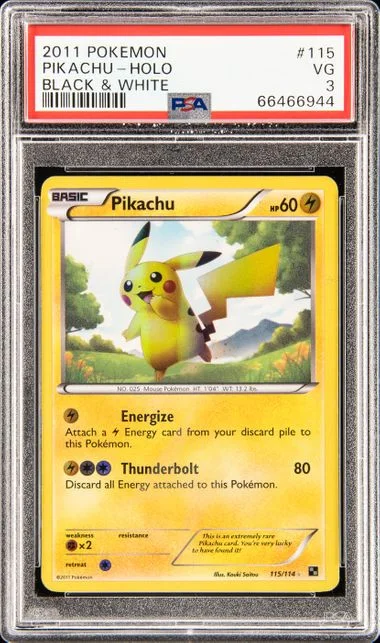 2011 Pokemon Black & White Holofoil Pikachu #115 card image
