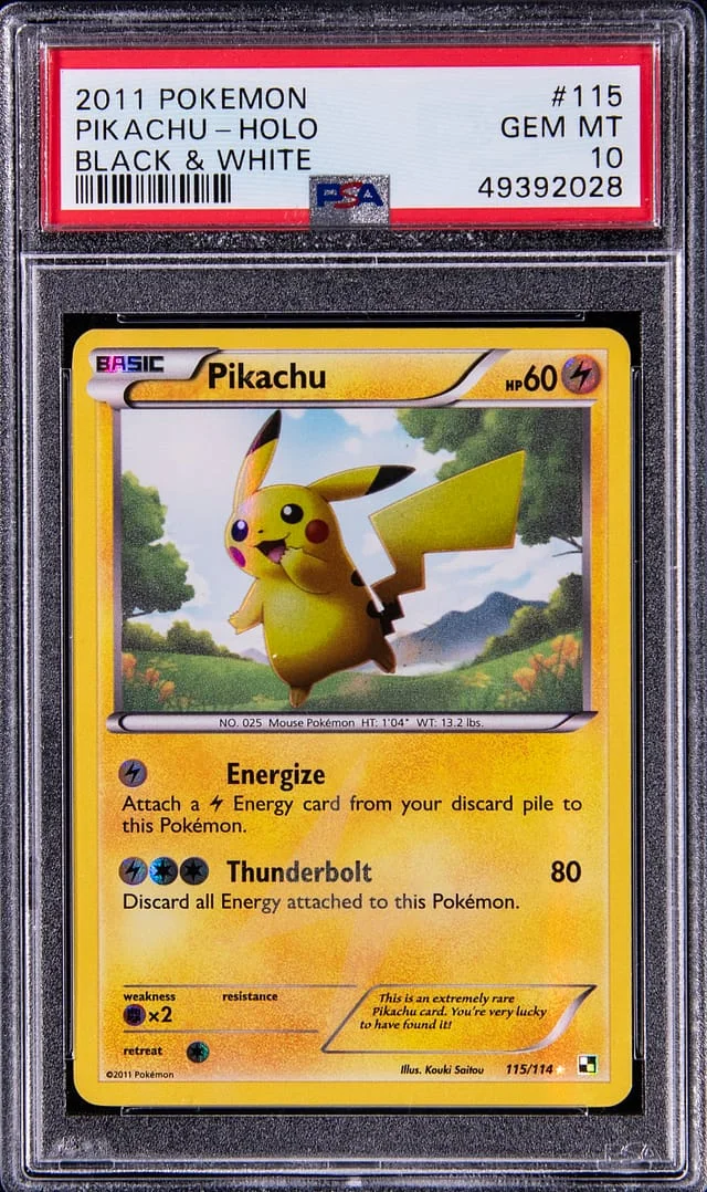 2011 Pokemon Black & White Secret Rare Holofoil Pikachu #115 card image