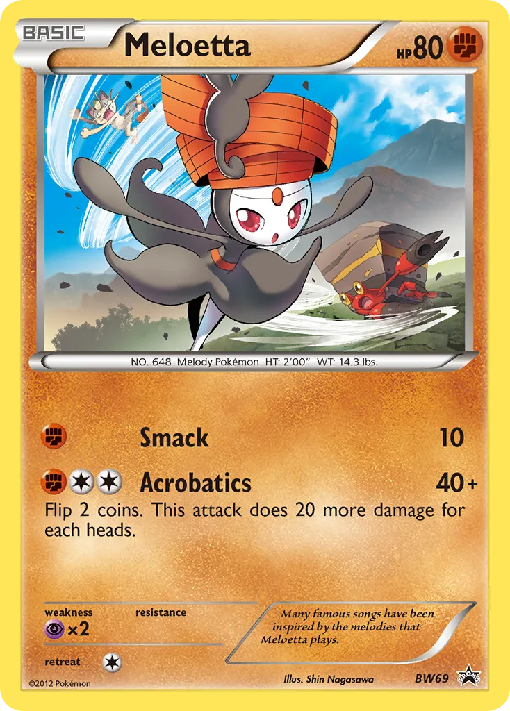 2011 BW Black Star Promos Meloetta Promo #BW69 Promo card image