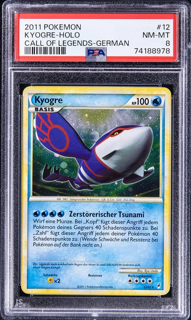 2011 Pokemon Call of Legends German Rare Holofoil Kyogre #12 card image