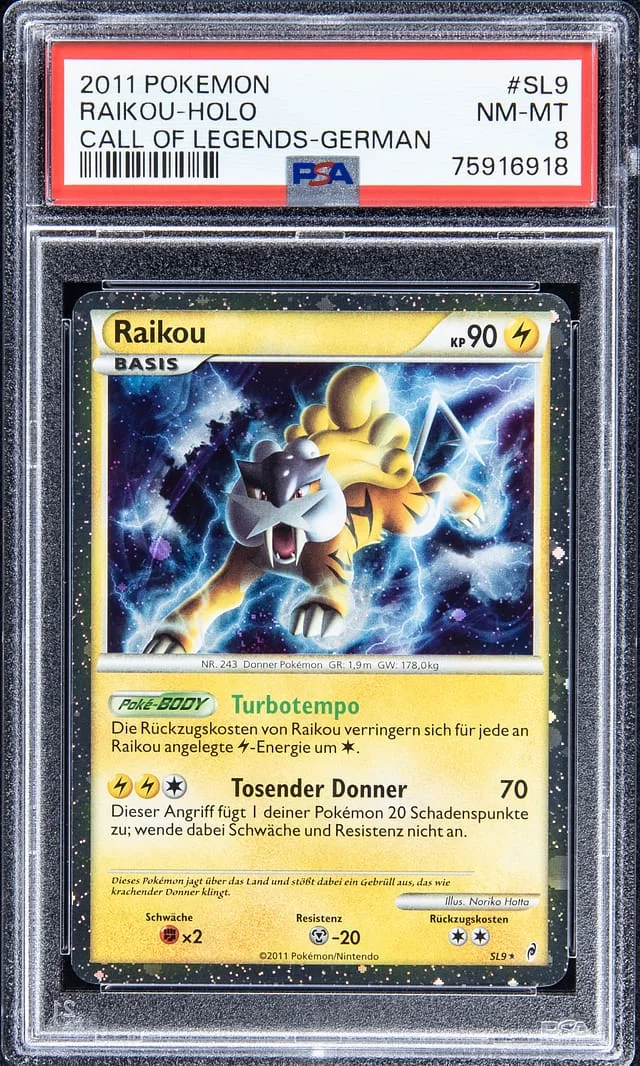 2011 Pokemon Call of Legends German Rare Holofoil Raikou #SL9 card image
