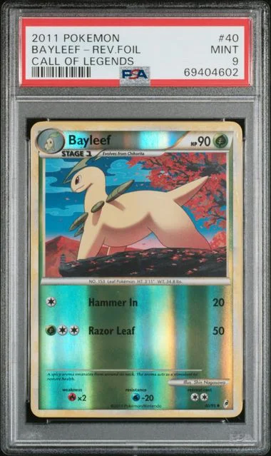 2011 Pokemon Call Of Legends Reverse Holofoil Bayleef #40 card image