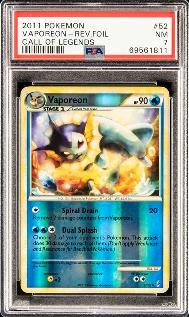 2011 Pokemon Call Of Legends Vaporeon-Reverse #52 card image