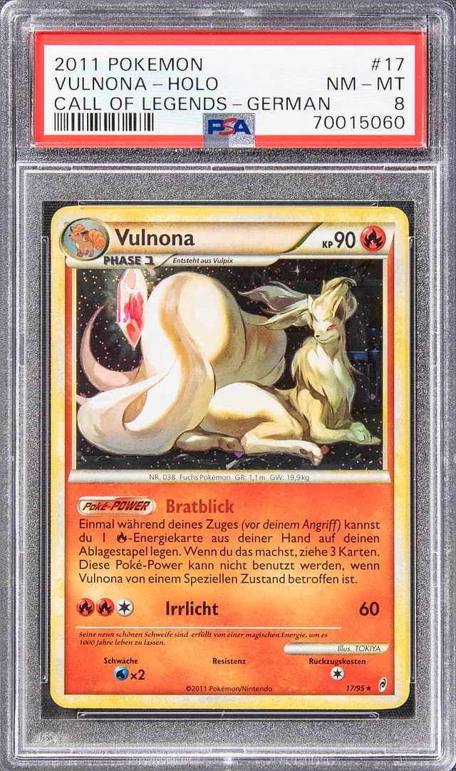 2011 Pokemon German Call of Legends Rare Holofoil Vulnona Ninetales #17 card image