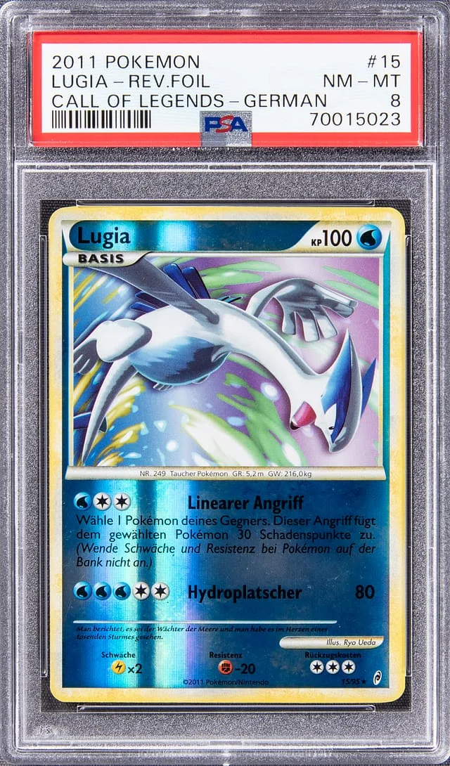 2011 Pokemon German Call of Legends Rare Reverse Foil Lugia #15 card image