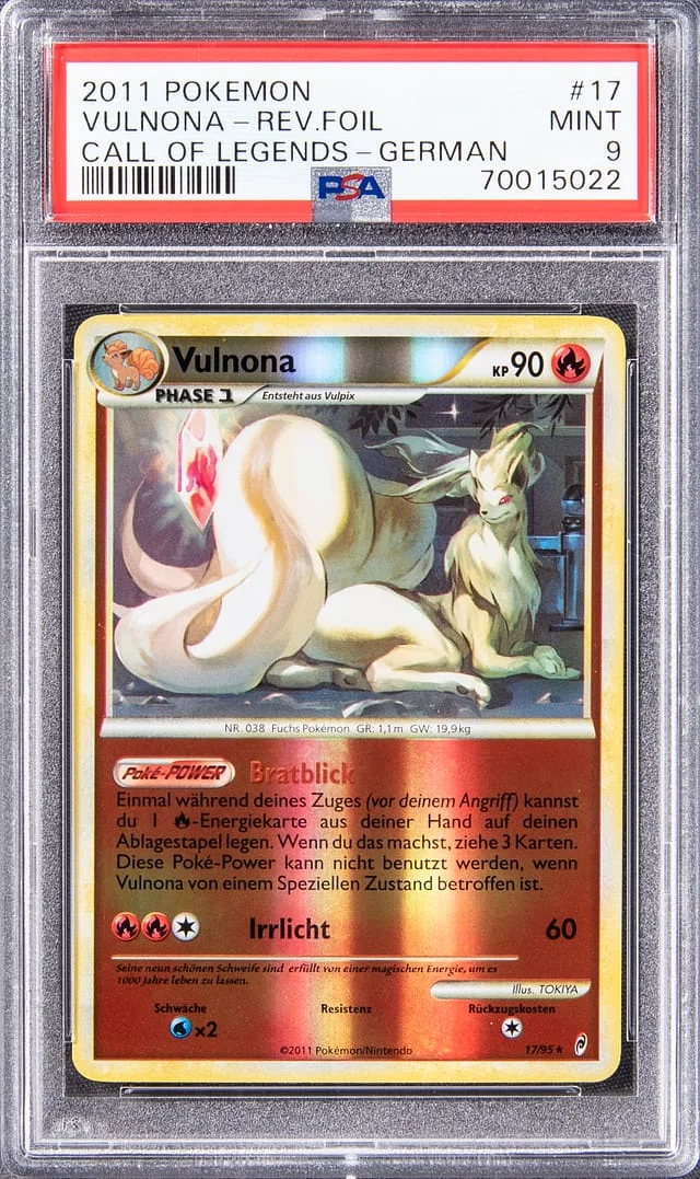2011 Pokemon German Call of Legends Rare Reverse Foil Vulnona Ninetales #17 card image