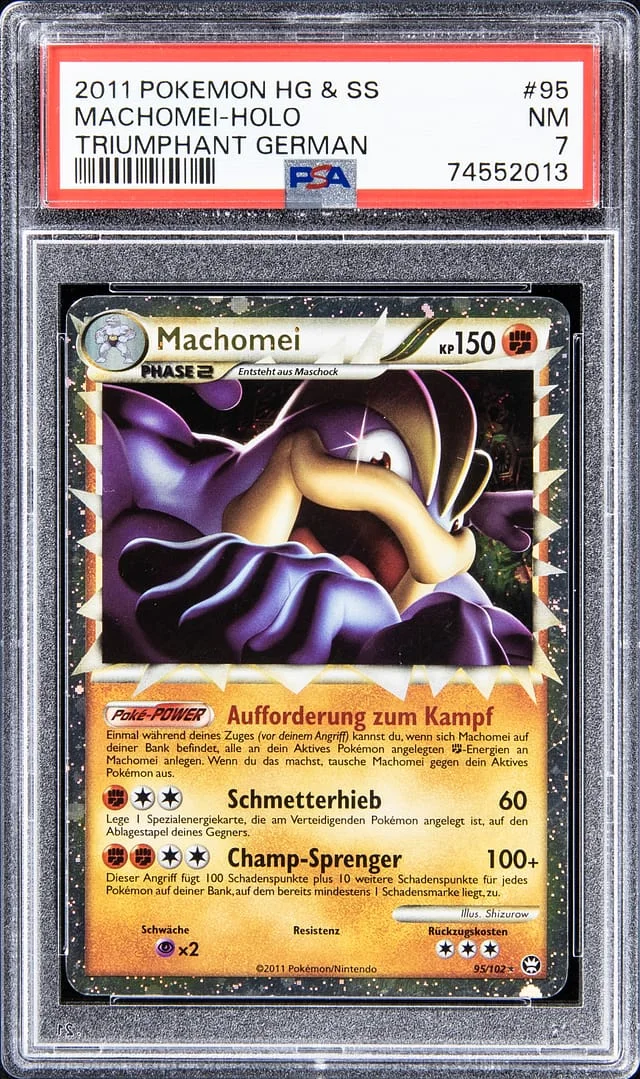 2011 Pokemon HG & SS Holofoil Triumphant German Machomei #95 card image