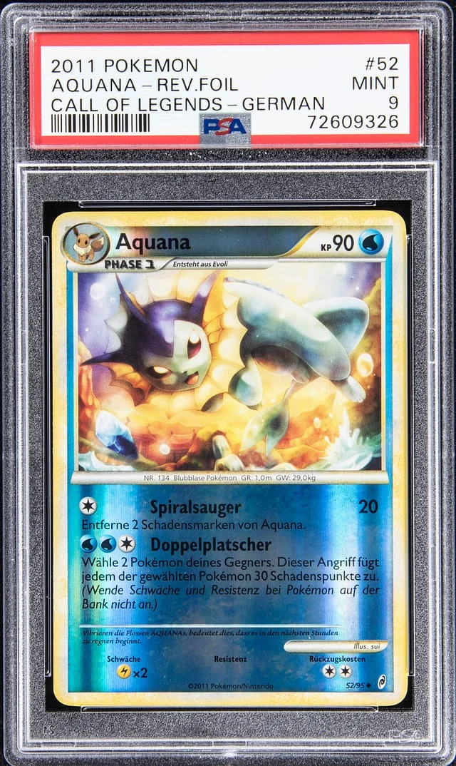 2011 Pokemon Reverse Foil - Call of Legends - German Aquana #52 card image