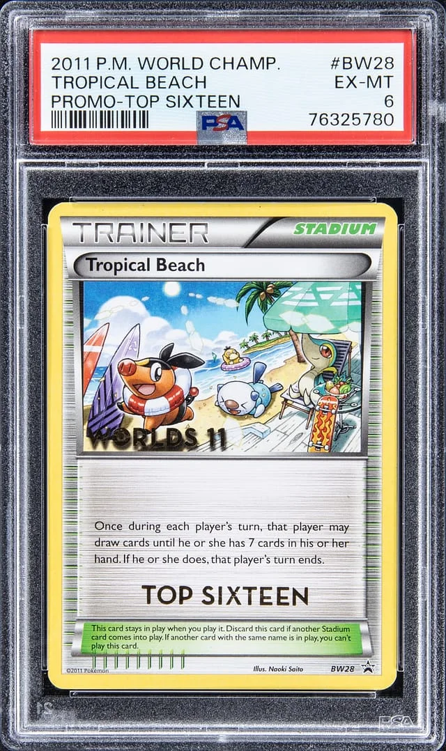 2011 Pokemon World Champ Promo Top Sixteen Tropical Beach #BW28 card image