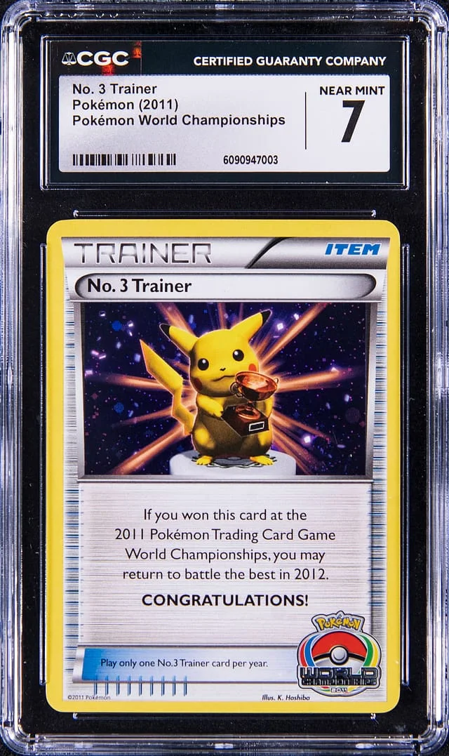 2011 Pokemon World Championships No. Trainer Pikachu Trophy #3 card image