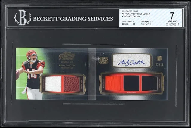 2011 Topps Andy Dalton Prime Autographed Relics Level 1 #PIAD card image