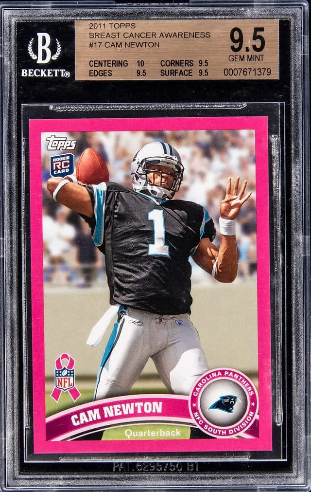 2011 Topps Cam Newton Breast Cancer Awareness #17 card image