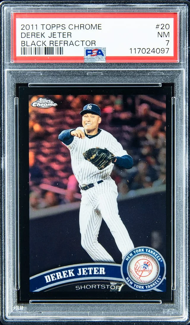 2011 Topps Chrome Black Derek Jeter Refractor #20 card image