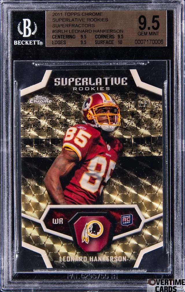 2011 Topps Chrome Leonard Hankerson Superlative Rookies Superfractor #SRLH card image