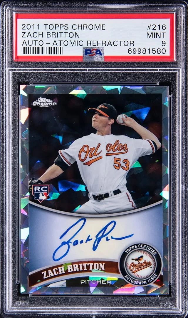 2011 Topps Chrome Zach Britton Auto Atomic Refractor #216 card image