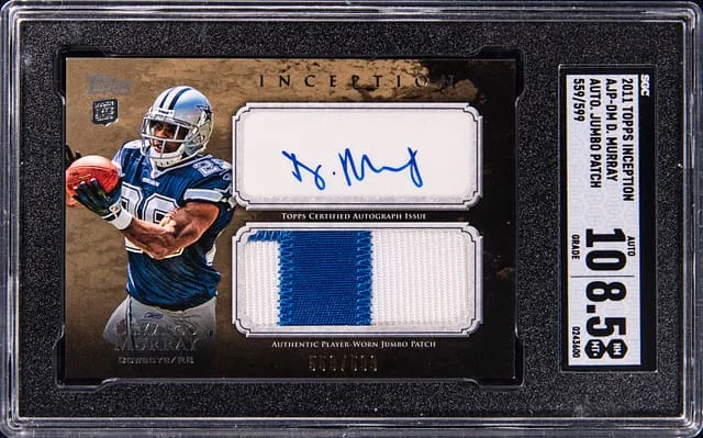2011 Topps DeMarco Murray Inception Autograph Jumbo Patch #AJP-DM card image