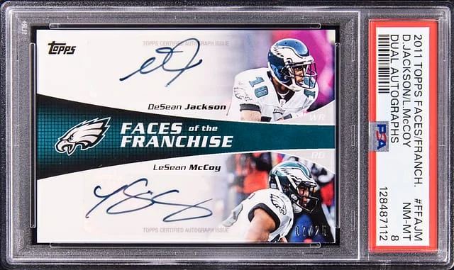 2011 Topps DeSean Jackson/LeSean McCoy Faces of The Franchise Dual Autographs #FFA-JM card image