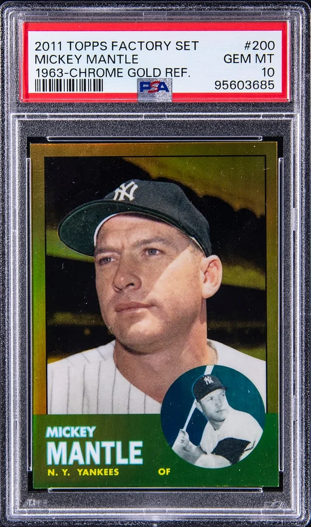 2011 Topps Factory Set Mickey Mantle 1963 Chrome Gold Refractor #200 card image