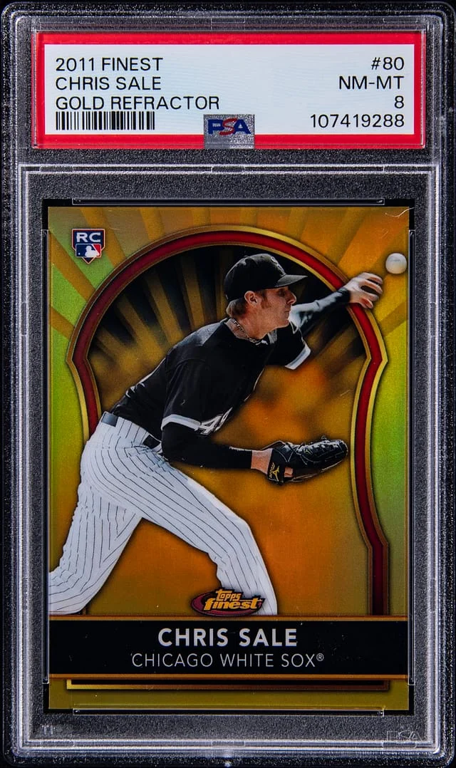 2011 Topps Finest Chris Sale Gold Refractor #80 card image